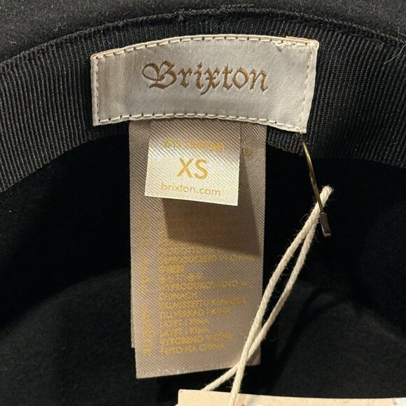 Brixton Phoenix Cowboy Hat Black Womens XS NWT Wide Brim Wool Felt Fringe main image 4